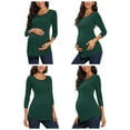 thumbnail image 6 of Yawrut 3 Pieces Ladies Maternity Ruffled Pleated Stretch Slim Comfortable Long Sleeve Top, 6 of 7