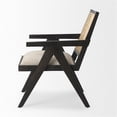 thumbnail image 3 of Pemberly Row Black Wood Cane-Back with Beige Upholstered Seat Accent Chair, 3 of 11
