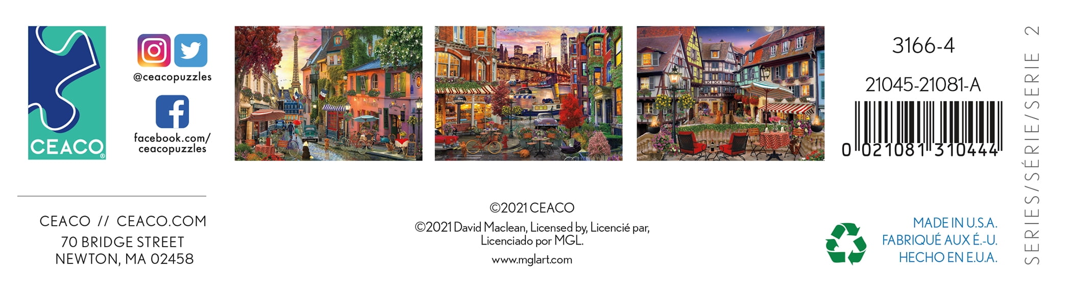 Ceaco 1000-Piece David Maclean Cities Paris After the Rain Interlocking Jigsaw Puzzle