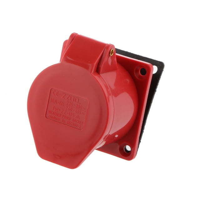 Enchufe de Superficie en ángulo de 16 Amperios Y 5 Pines Impermeable IP44 380V 3P + N + E kusrkot Enchufe de 5 pines