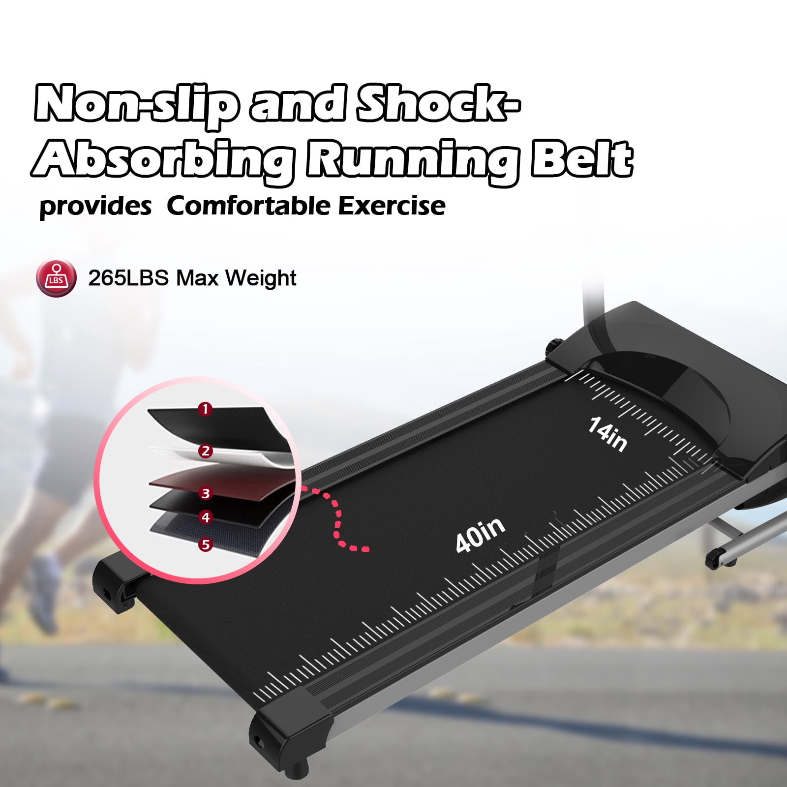 FLIMDER Foldable Treadmills for Home, 2.5HP Quiet Brushless, 7.5 MPH, Electric Running Machine For Home Office, Walking Running Exercise Treadmill with Heart Rate Sensor and LCD Display