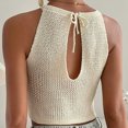 thumbnail image 5 of Timegard Womens Tank Tops Eyelet Halter Neck Sleeveless Keyhole Back Top Solid Color Fashion Blouses, 5 of 5