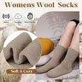 thumbnail image 3 of 5 Pairs Women's Solid Mid-Calf Socks - Cozy Fall Ankle Socks for Boots & Leggings, Retro Slouchy Scrunch Knit Crew Socks, 3 of 7