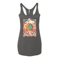 thumbnail image 2 of Wild Bobby Sun and Moon Groovy Vintage Daisy Flowers Stars Vintage Women Tri-Blend Racerback Tank Top, Premium Heather, Medium, 2 of 6