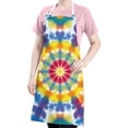 thumbnail image 5 of Colorful Rainbow Tie Dye Spiral Pattern Apron-Garden Aprons for Women with Pockets-Cotton Linen Waterproof Kitchen Cooking Gardening Aprons Adjustable for Kitchen,Cooking,BBQ and Salon 33x27 Inch, 5 of 7