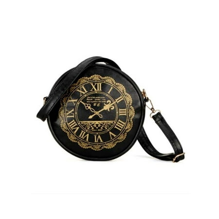 Retro New Clock Watch Pu Leather Cute Kawaii Handbags Purses Women Shoulder Bag