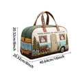 thumbnail image 3 of Christmas Hippie Camper Bus Quilted Duffel Bag, Floral Embroidery Large Capacity Weekender Travel Bag, Rainbow Strap Handheld Everyday Travel Sports Bag, 3 of 6