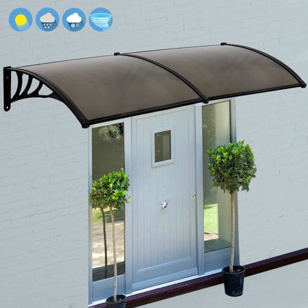 Smartxchoices 40×80 Overhead Clear Door Window Awning Canopy Patio Cover Rain Snow Protection 2PCS 