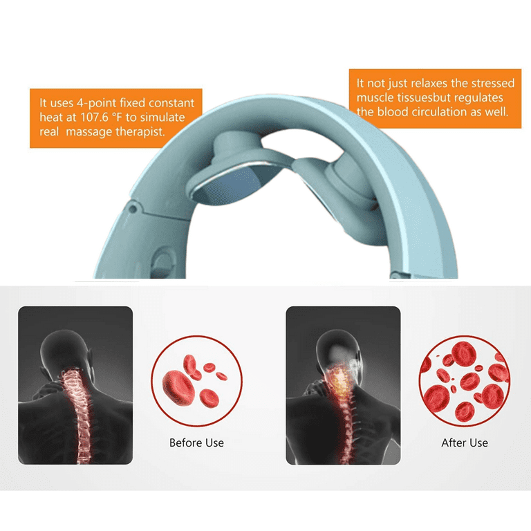 Electric Pulse Neck Massager with Heat for Pain Relief FSA or HSA