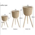 thumbnail image 2 of Maceta de suelo para flores, cesta de madera de ratán, de madera, sencilla, tejida, para sala de estar, balcón, 2 of 6