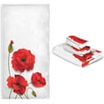 thumbnail image 7 of GZHJMY 3-Piece Towel Set,Pretty Red Poppy Flower Bath Towel Sets, 1 Bath Towel, 1 Hand Towel, 1 Washcloth, Poppy Paper Design Floral Print Absorbent Soft Towels Quick Drying for Bathroom, 7 of 7