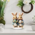 thumbnail image 4 of HuiXinOu Easter Bunny Egg Acrylic Tabletop Decoration 2D Flat Stand-up Design Cool Cowboy Style for Home Party Table Centerpiece Spring Decor, 4 of 6