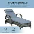 thumbnail image 4 of Outsunny Wicker Chaise Lounge, Outdoor Lounge Chair, Mixed Grey and Grey, 4 of 10