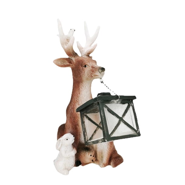 Estatua De Jardín Resina Ciervos Y Amigos Escultura Figuras De Animales Para Decoración Al Aire Libre Scienceny HA037552-00