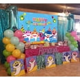 thumbnail image 5 of Suministros y decoraciones para fiestas de cumpleaños de tiburón, telón de fondo para fotos de 5 x 3 pies para niño y niña, fiesta de bienvenida al bebé, decoración de pared del dormitorio para niños Zhivalor OTTO-ZYS-0046, 5 of 5
