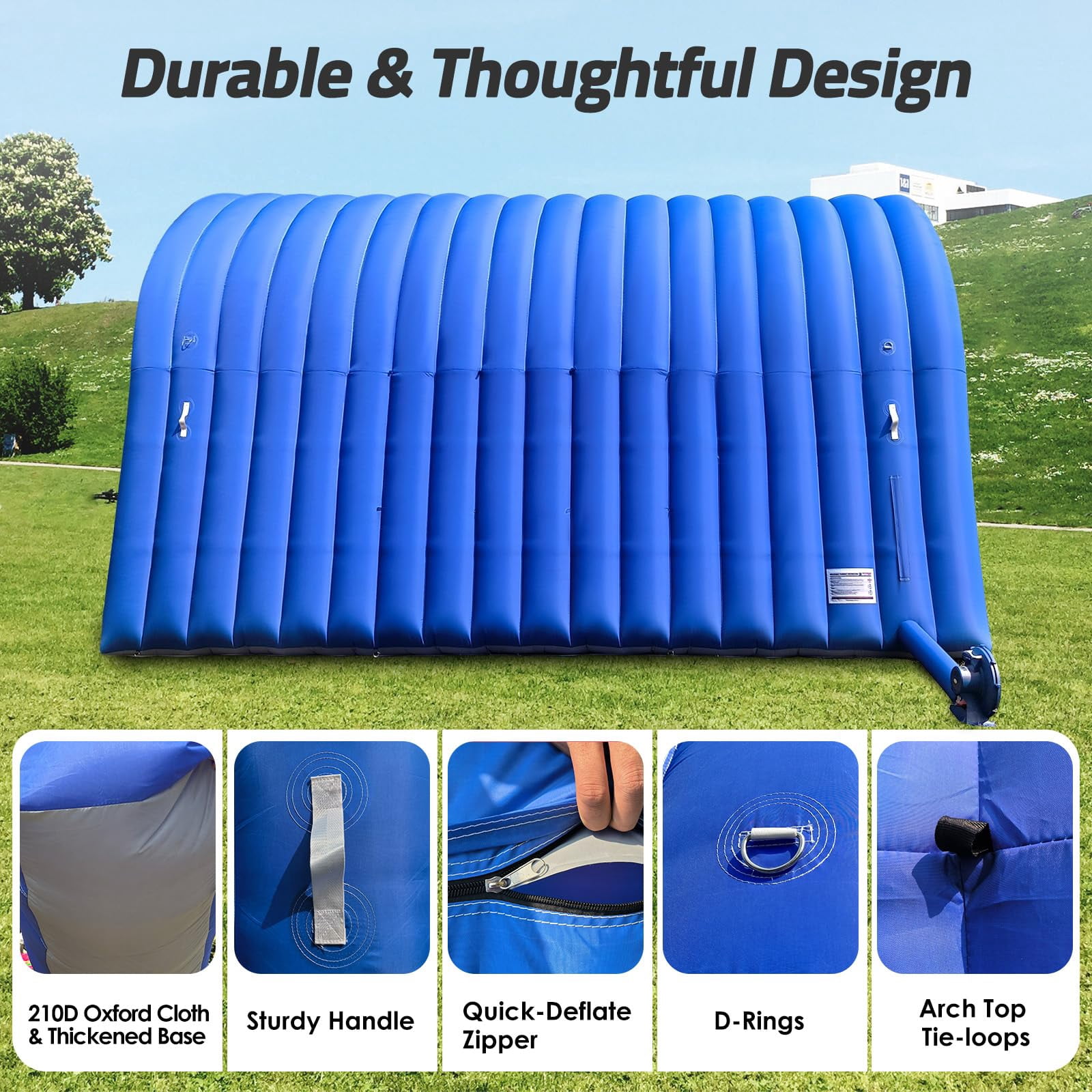 Inflatable Sports Tunnel Entrance 20x10x10FT Blue, One Air Blower – Event Inflatable Tunnel Tent for Team Intros, Business Promotion, Trade Shows, Advertising & Exhibitions
