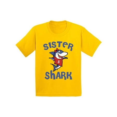 Awkward Styles Sister Shark Youth Shirt Shark Family Shirts for Kids Matching Shark Tshirts for Family Shark Themed Party Outfit for Girls Cute Shark Tshirt for