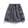 thumbnail image 2 of Dwelliawo Men's Hiking Cargo Shorts Solid Classic Stretch Athletic Short Pants with Pockets Quick Dry Summer Pants Drawstring Shorts Dark Gray 5XL, 2 of 5
