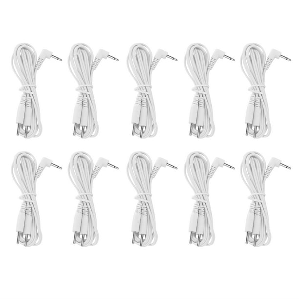 Cables conductores de electrodos tipo pin, 10 piezas/bolsa Cables conductores de electrodos tipo pin de entrada de CC Cable TENS probado y confiable