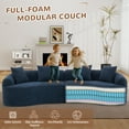 thumbnail image 4 of Timbernest 110" Cloud Sectional Sofa, 4 Seater Curved Modular Sofa, Chenille Sleeper Couch for Living Room, Apartment, Deep Navy, 4 of 10
