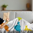 thumbnail image 3 of Dinosaur Soft Flannel Fleece Throw Blanket, Arrangement and Funny Dinosaurs Set Cartoon Style Colorful Kids Nursery Theme, Cozy Plush for Indoor and Outdoor Use, 70" x 90", Multicolor, by Ambesonne, 3 of 5