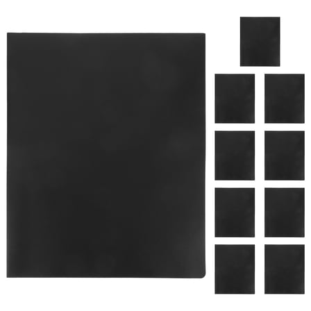 WORGEOUS  Plastic Pocket Folders with Prongs Black Pressurized Party Supplies Universal Screws