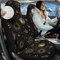 thumbnail image 2 of Uorisanigo Car Seat Cover, Premium Coral Velvet Fabric Front Seat Cover Universally Used for Cars, SUV Trucks, Set of 2, Easy-Install Summer & Winter, Golden Moon and Sun Print, 2 of 7