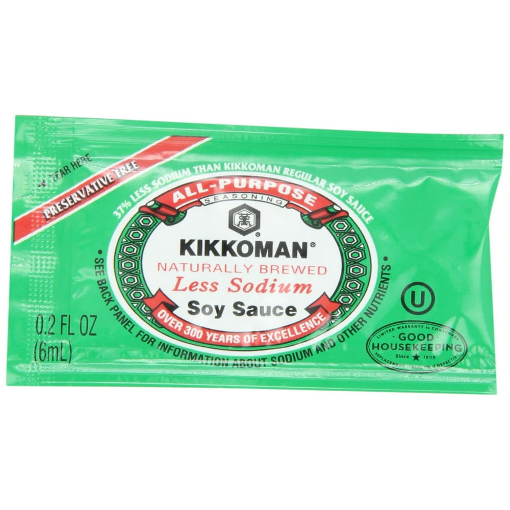 Kikkoman Less Sodium Soy Sauce Packets, 0.2Ounce, 200Count Walmart