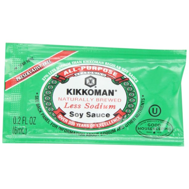 Kikkoman Less Sodium Soy Sauce Packets, 0.2Ounce, 200Count Walmart