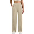 thumbnail image 2 of LWavelet Light Fabric High Waist Wide Leg Pants Women Daily Commute Wear Khaki M, 2 of 5