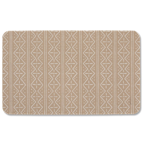 CounterArt "Mushroom Madness" Indoor/Outdoor Natural Linen Look Floor Mat 29.5" by 17.75"