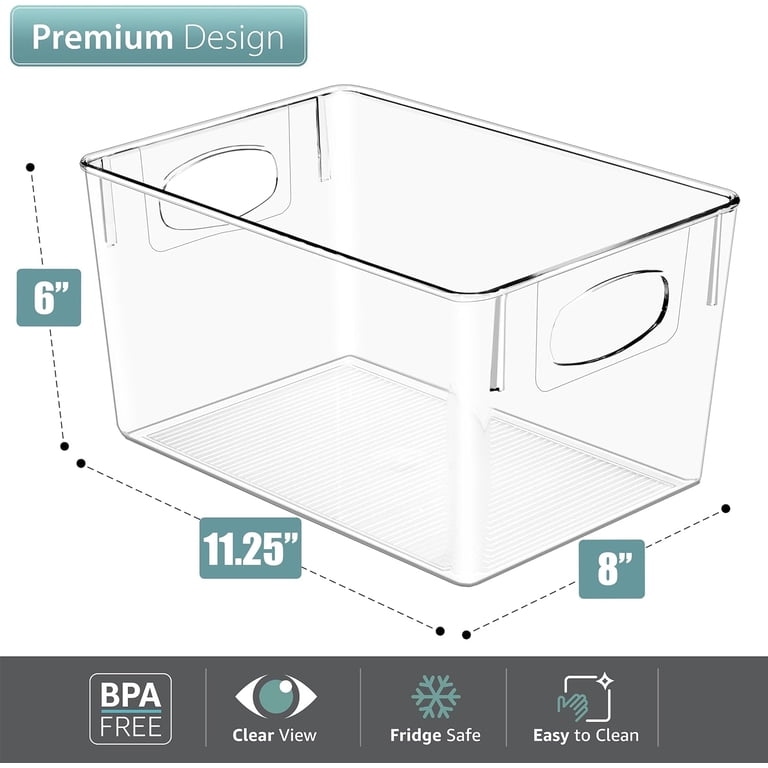Sorbus Clear Fridge Bins Set of 8 with Handles photo 3