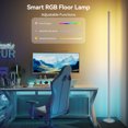 thumbnail image 4 of SUNMORY  RGB LED Floor Lamp, 49" Corner Lamp with 80+ Scene & Timer, Smart Modern Ambient Lighting with Music Sync & 16 Million Colors, Remote & App Floor Lamps for Living Room, Gaming Room, Bedrooms, 4 of 8