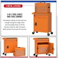 thumbnail image 7 of 5-Drawer Rolling Tool Chest, Removable High Capacity Toolbox Organizers, Lockable Tool Box Tool Storage Cabine with Drawers and Wheels for Workshop and Warehouse (Orange), 7 of 7