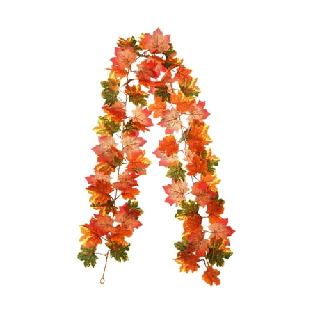 

Flowers under $14 Christmas Fall Maple Garland 5.8 FT Autumn Hanging Fall Leave Vines For Home Garden Party Thanksgiving Dinner Fireplace Door Frame Doorway Christmas Fall Candle Rings Baby Breath