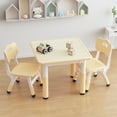 thumbnail image 4 of Bingirl Kids Table and 4 Chairs Set Height Adjustable Toddler Table and Chair Set Graffiti Desktop Children Learn Activity Table for Kids Study Table for Home, 4 of 6