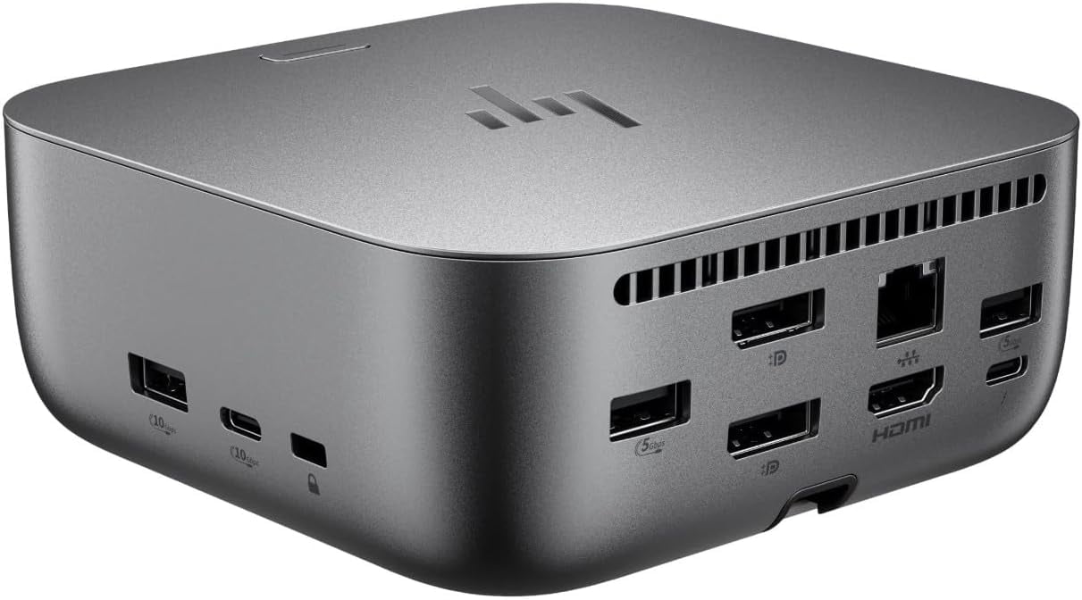HP 180W G6 Thunderbolt 4 Ultra Dock Port Replicator Bundle w/DKZ Hub (Universal Thunderbolt/USB-C Docking Station, Single Cable for Charging, Data Transfers to Any Brand Laptop) 9X481UT#ABA