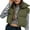 Army Green, variant on Women Y2K Winter Crop Puffer Vest Warm Lightweight Sleeveless Down Jacket Full-Zip Stand Collar Padded Gilet