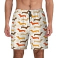 thumbnail image 2 of Picia Dachshund pattern Mens Swim Trunks with Compression Liner Stretch Beach Shorts Quick Dry with Zipper Pockets No-Chafing Board Shorts-XX-Large, 2 of 9