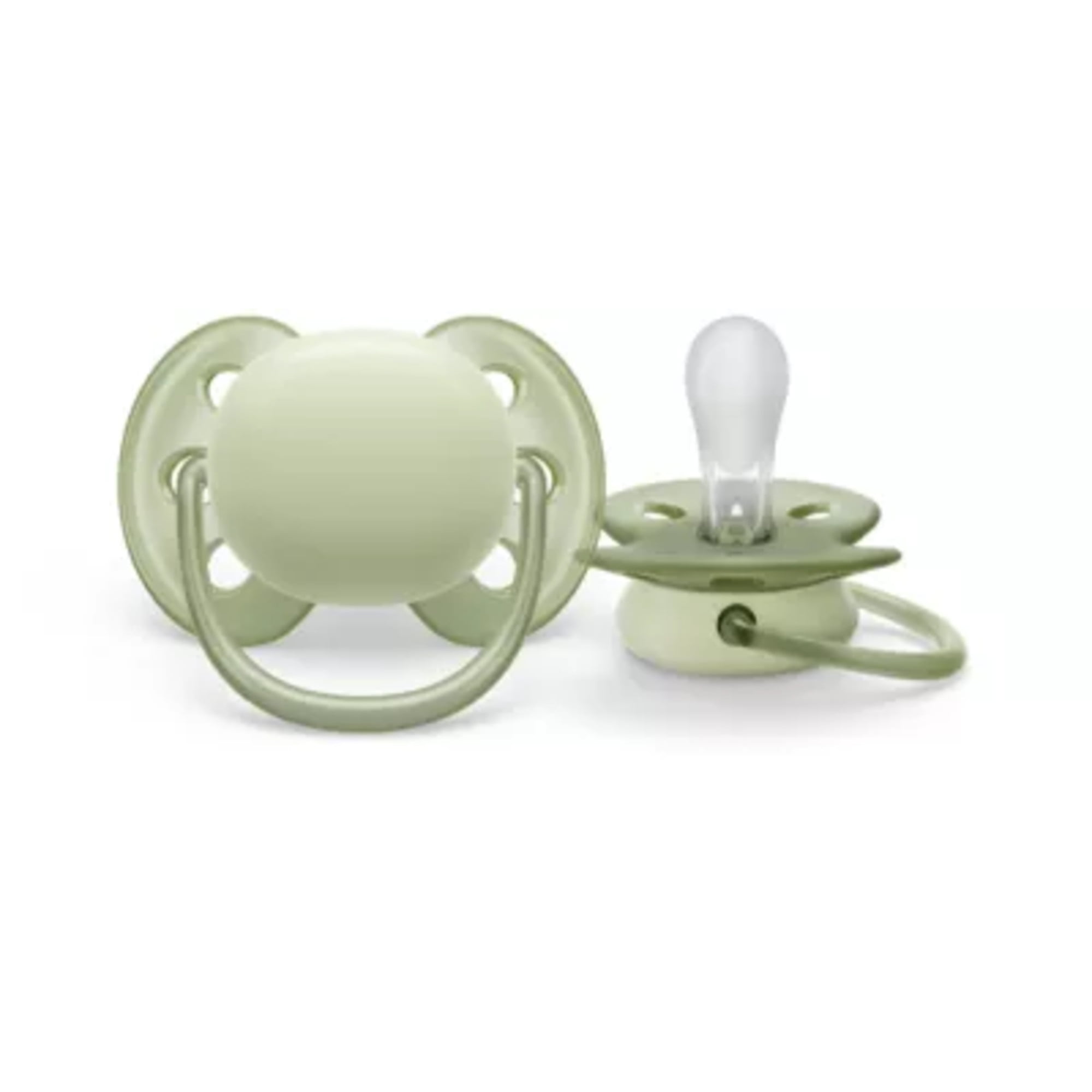 Philips Avent Ultra Soft Pacifier 0-6M, Sand / Pastel Warm Green, 2 Pack SCF091/05