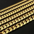 thumbnail image 2 of 8/10/12/15/17/19mm Polished Mens Chain Stainless Steel Curb Cuban Link Necklace, 2 of 9