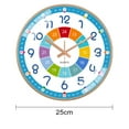 thumbnail image 6 of Tnobhg Colorful Silent Wall Clock Bedroom Classroom Playroom Teach Time Telling Skills Clock for Kids Room Decor, 6 of 8