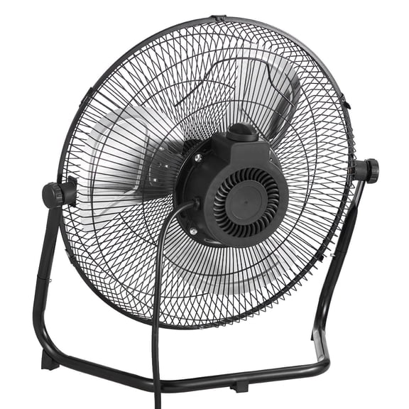 14 Inch Heavy Duty Industrial Floor Fan 3 Speeds 2560 CFM Airflow 360 Adjustable Tilt Metal Fan for Home Gym Office Garage Shop