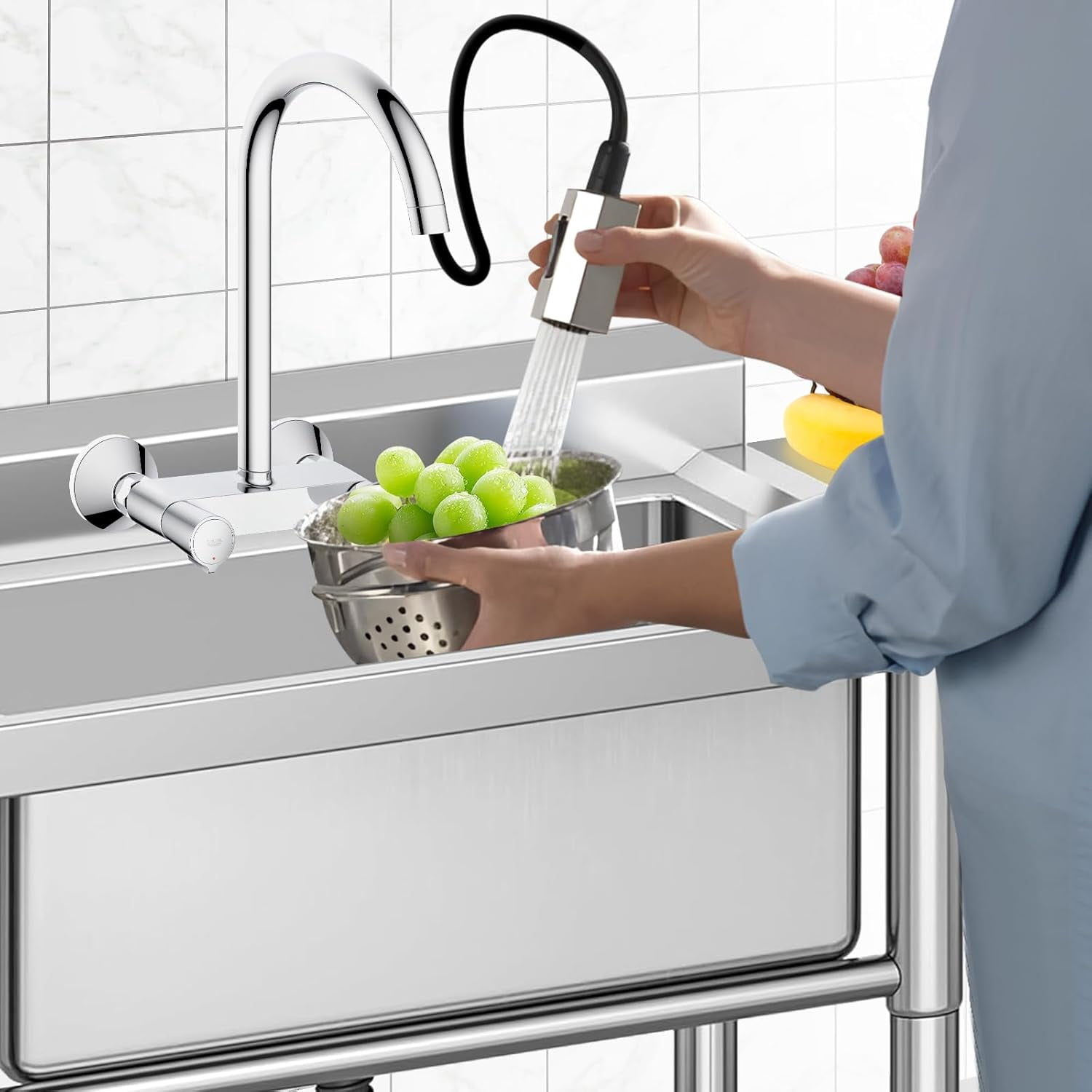 Commercial Stainless Steel Sink,Utility Sink Free Standing Single Bowl for Restaurant