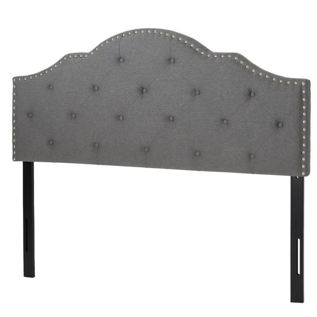 Noble House Tête de Lit Rembourrée Cordeaux Full Queen en Gris Charbon