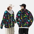 thumbnail image 3 of KLL Geometric 1980s Styled Print Men's Women’s UPF 50+ Sun Protection Outdoor Hoodie Jacket Long Sleeve Fishing Hiking Performance Shirt-X-Large, 3 of 6