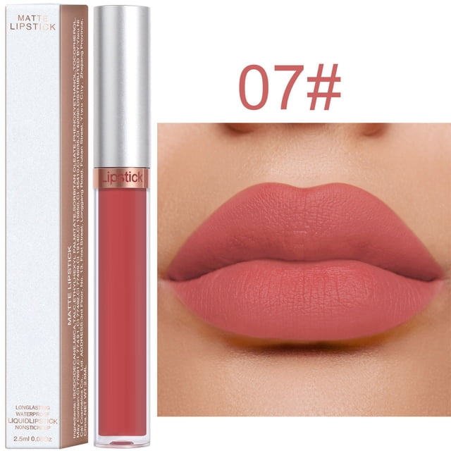Fiudx Set de Brillo Labial Mate, Kit de Labiales de Larga Duración, Brillo Labial En Vaso Antiadherente, Acabado Aterciopelado, Fórmula Hidratante, Cuidado Labial Delicado, Esencial de Maquillaje Dia