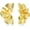Marigold, 18K Gold Plated, variant on 18K Gold Statement Earrings for Women by Tilga, Chunky Dangle Leaf Fan Shape Flower Earrings, Vintage Boho Accessories by Tilga, 18K Gold Plated Trendy Fashion Jewelry Gifts