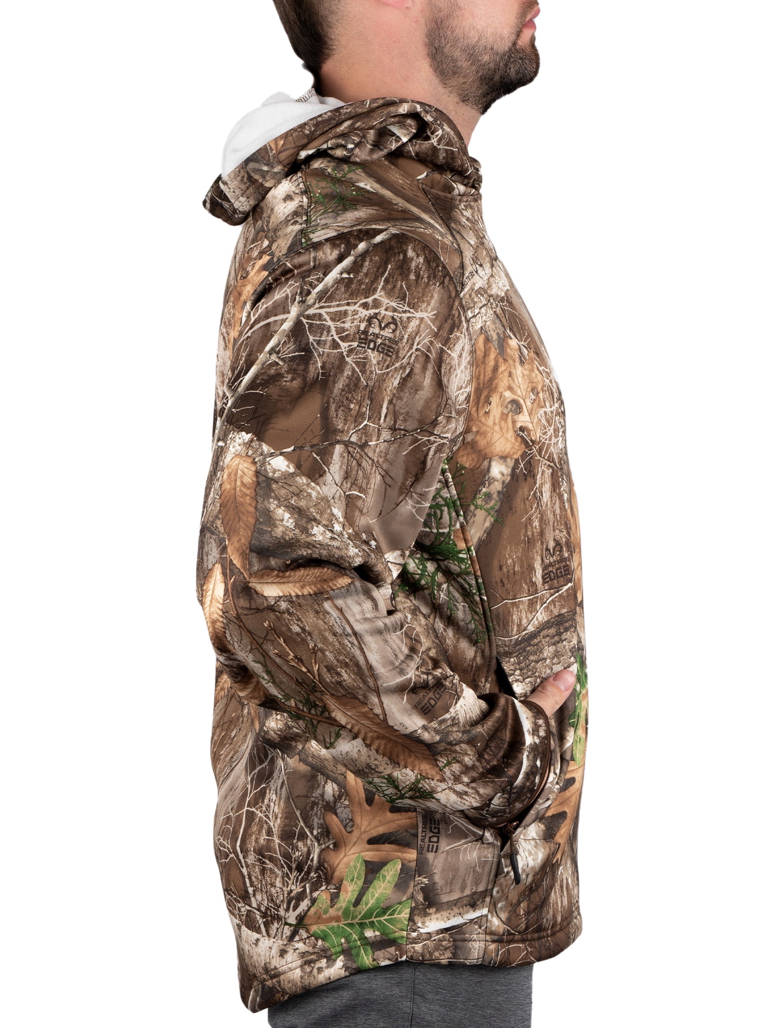 Men's Camo Hunting Performance Hoodie Pullover Sweatshirt by Realtree, Sizes S-3XL