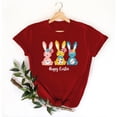 thumbnail image 2 of VBTAPA Jesus Shirts for Women Christian Cross Printed Short Sleeve T-shirts Happy Easter Rabbit Graphic Tees Daily Sales Red XXXL, 2 of 6